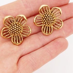 Oscar De La Renta Gold Work Earrings